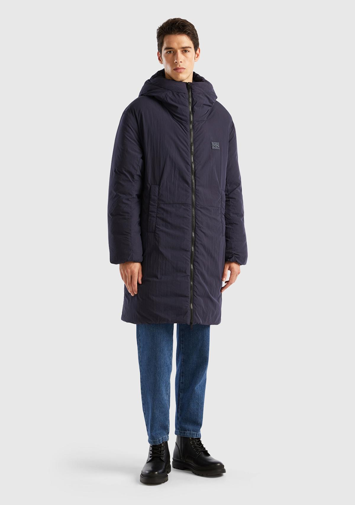  Erkek Lacivert Uzun Kaban