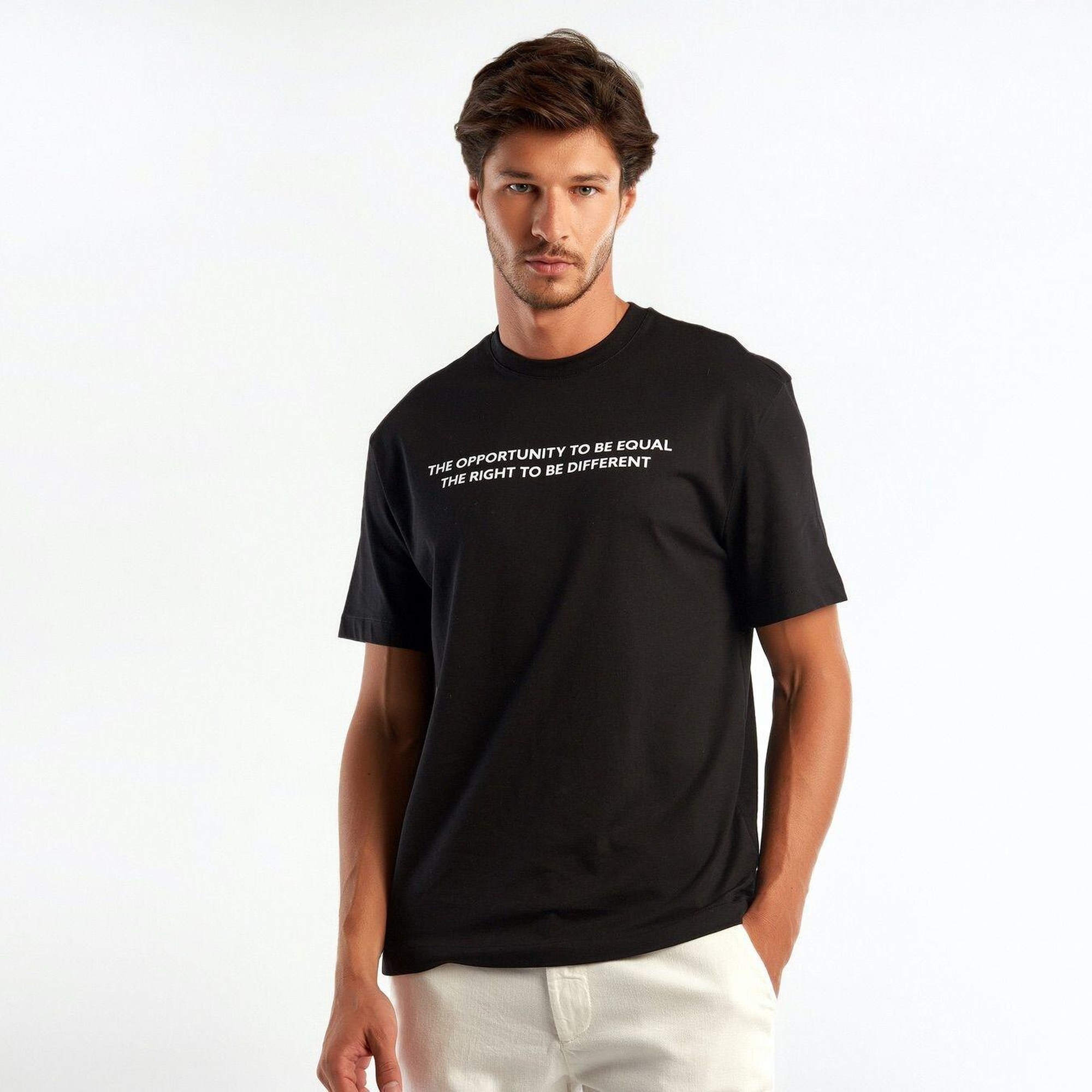 Unisex Siyah %100 Koton T-Shirt