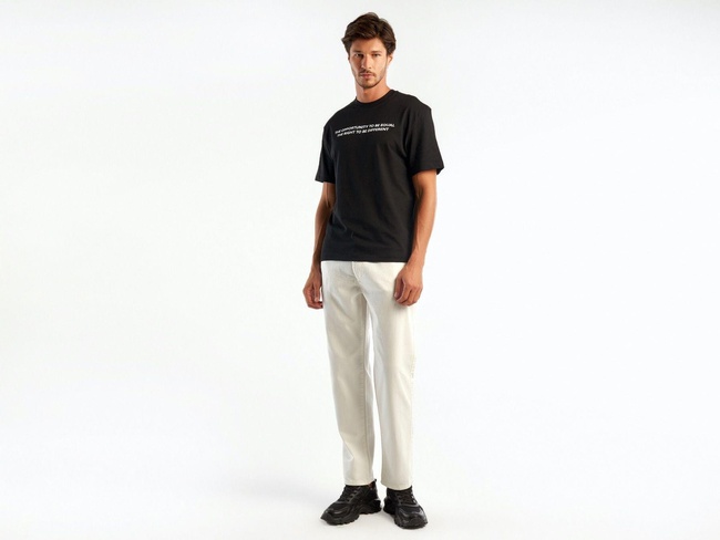  Unisex Siyah %100 Koton T-Shirt