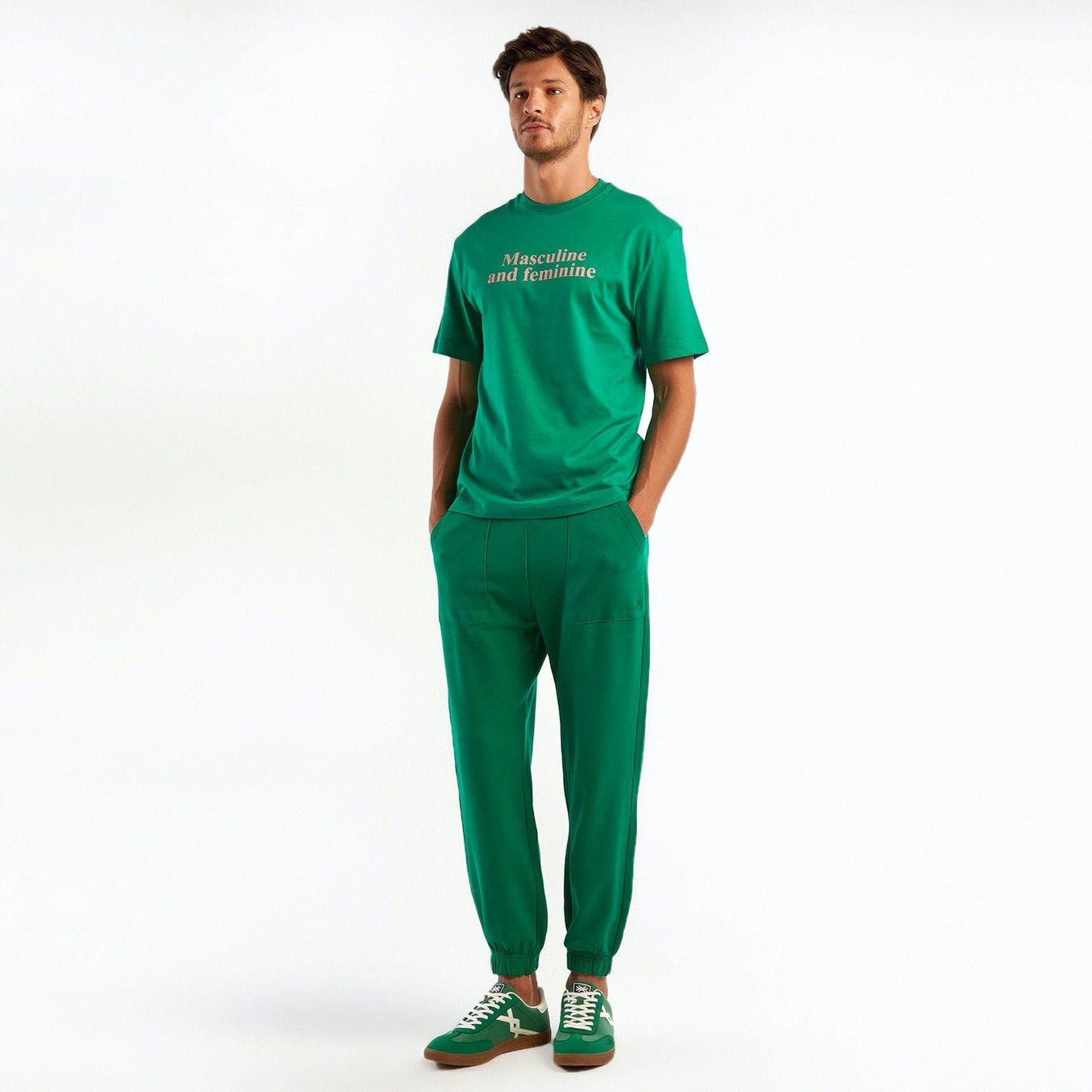 Unisex Yeşil %100 Koton T-Shirt