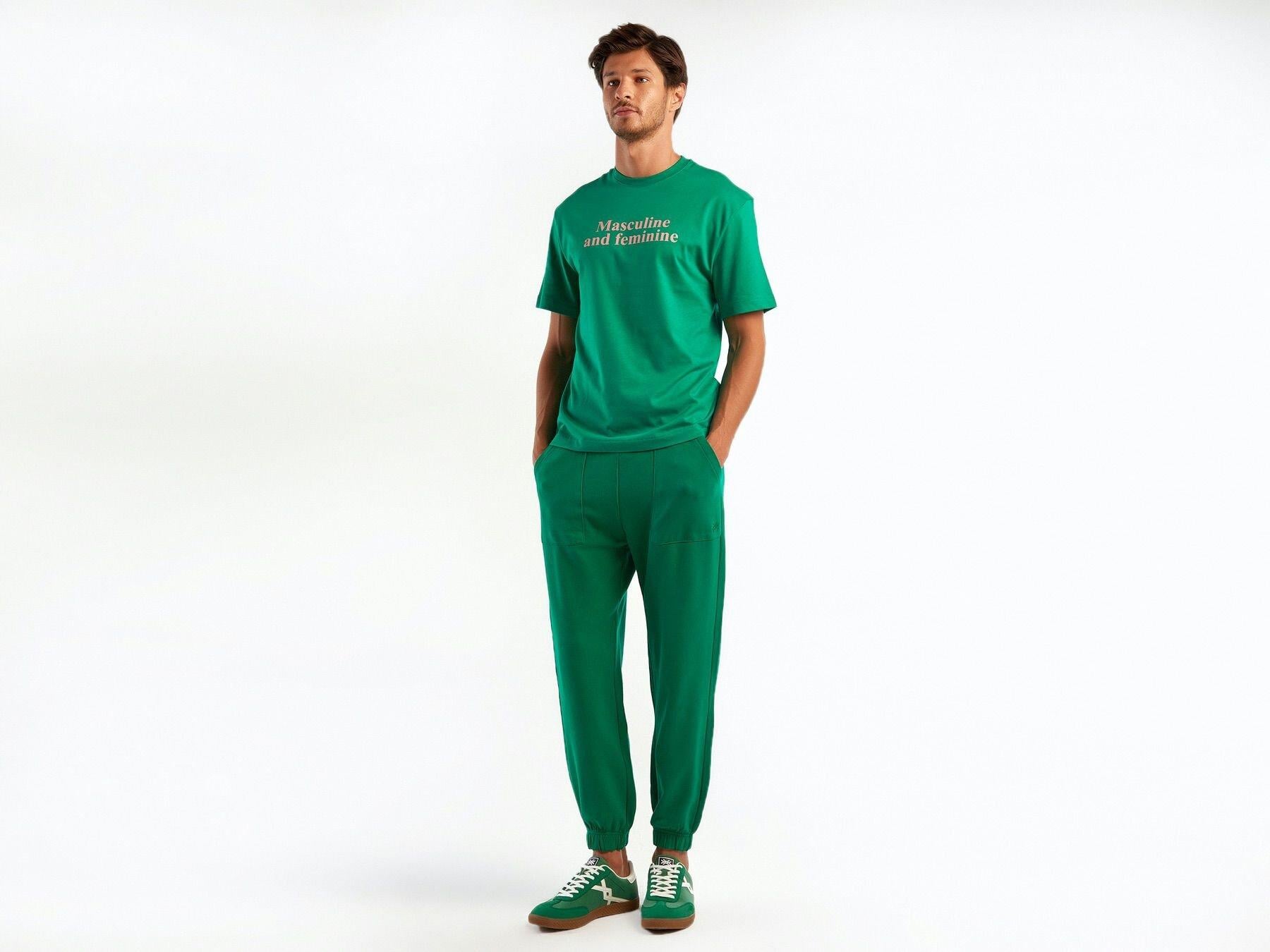  Unisex Yeşil %100 Koton T-Shirt