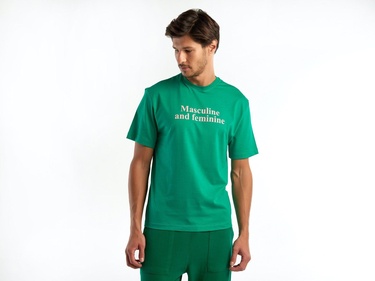  Unisex Yeşil %100 Koton T-Shirt