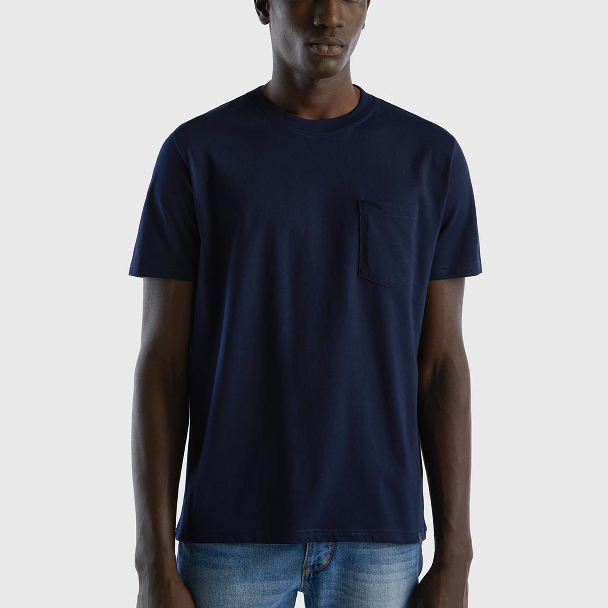 Erkek Lacivert %100 Koton Cepli T-Shirt