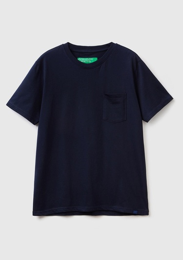  Erkek Lacivert %100 Koton Cepli T-Shirt