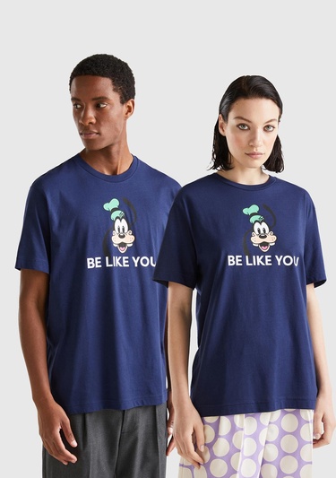 Unisex Lacivert Mix %100 Koton Disney Baskılı T-Shirt