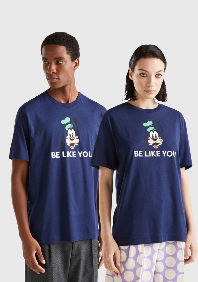  Unisex Lacivert Mix %100 Koton Disney Baskılı T-Shirt