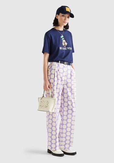  Unisex Lacivert Mix %100 Koton Disney Baskılı T-Shirt