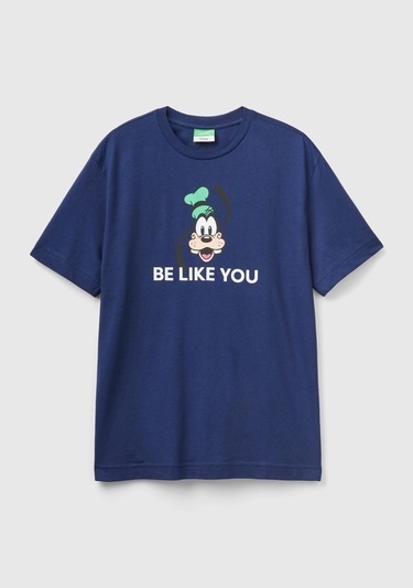  Unisex Lacivert Mix %100 Koton Disney Baskılı T-Shirt