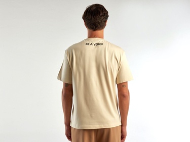  Unisex Bej %100 Koton T-Shirt