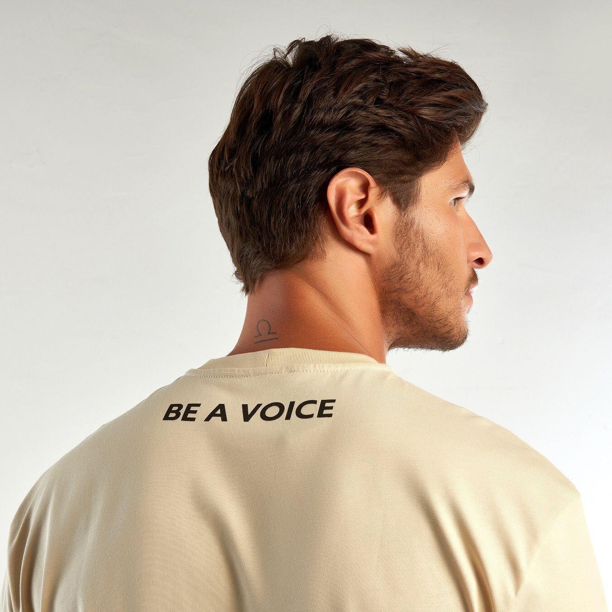 Unisex Bej %100 Koton T-Shirt