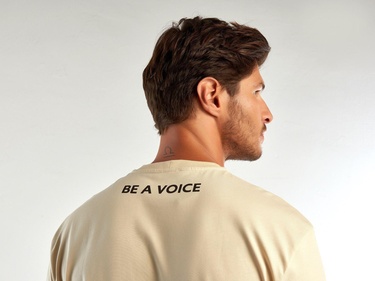  Unisex Bej %100 Koton T-Shirt