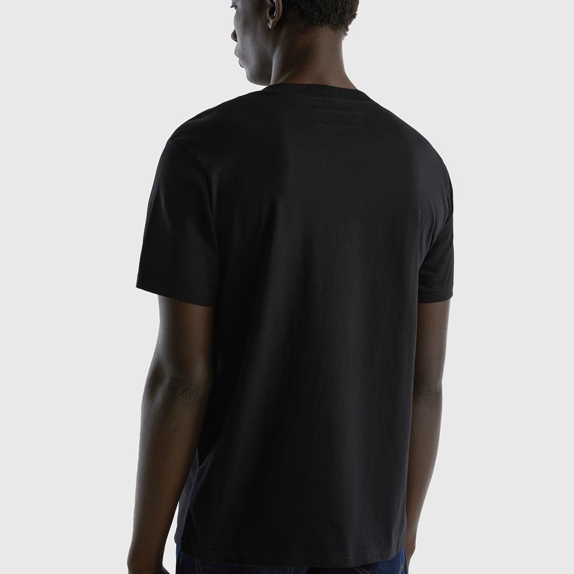 Erkek Siyah %100 Koton Cepli T-Shirt