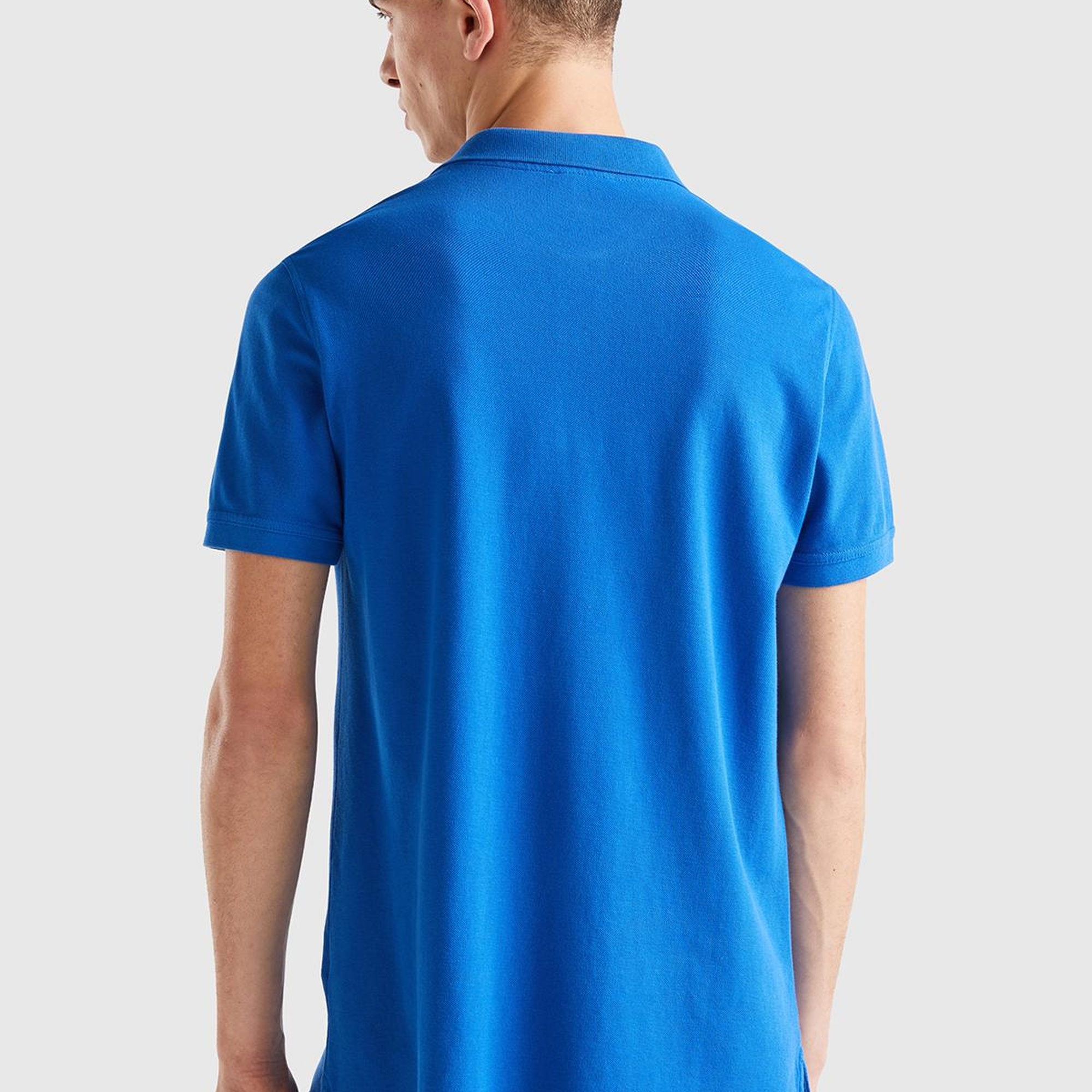 Erkek Saks Mavi Regular Fit Kısa Kollu Polo Tshirt