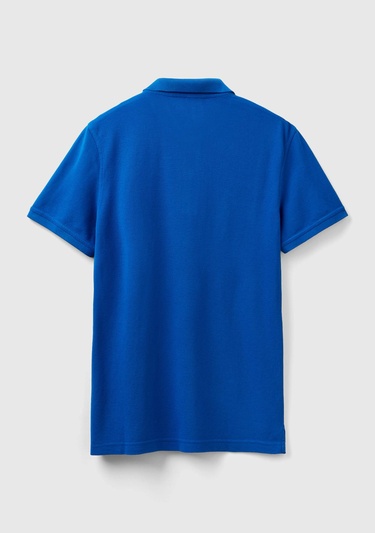  Erkek Saks Mavi Regular Fit Kısa Kollu Polo Tshirt