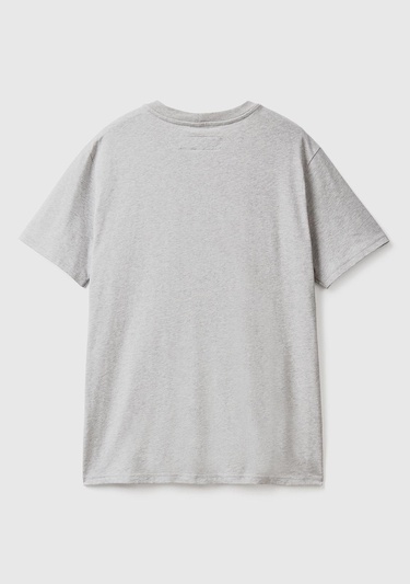  Erkek Gri Melanj %100 Koton Cepli T-Shirt