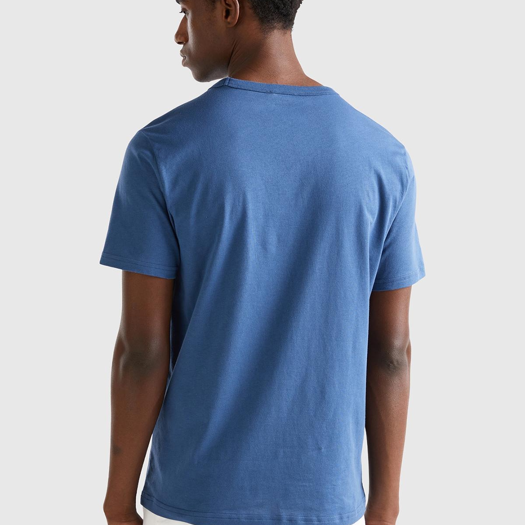 Erkek Denim Logo Baskılı Organik Pamuklu Tshirt