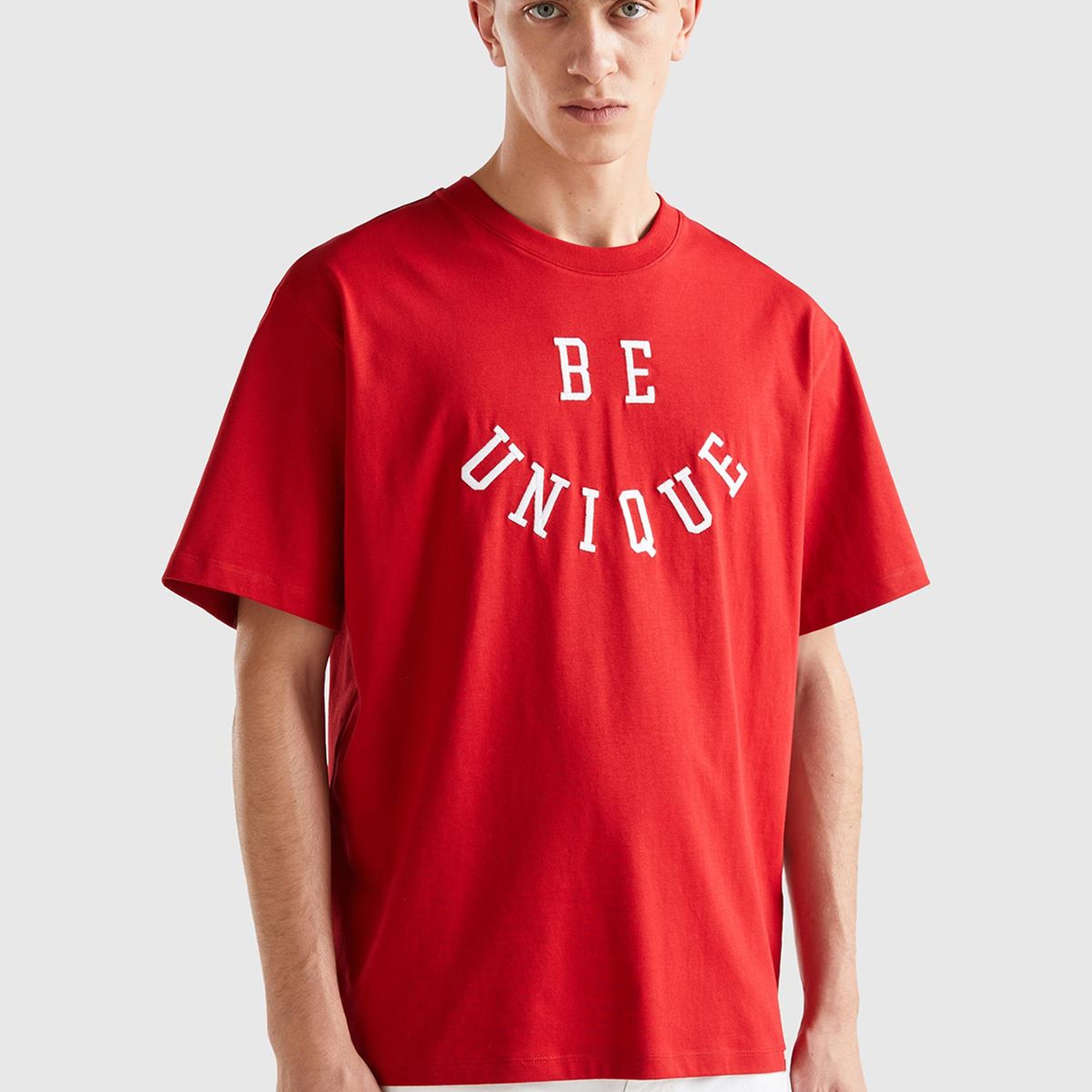 Erkek Vişne Çürüğü %100 Koton Slogan Baskılı T-Shirt