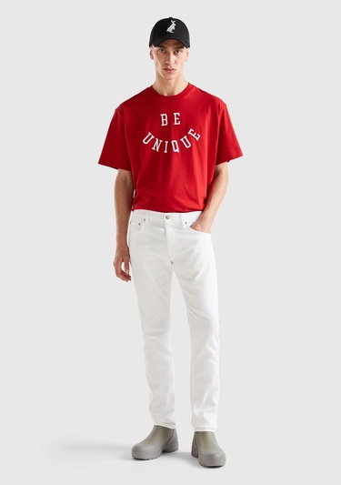  Erkek Vişne Çürüğü %100 Koton Slogan Baskılı T-Shirt