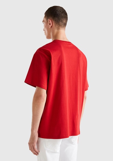  Erkek Vişne Çürüğü %100 Koton Slogan Baskılı T-Shirt