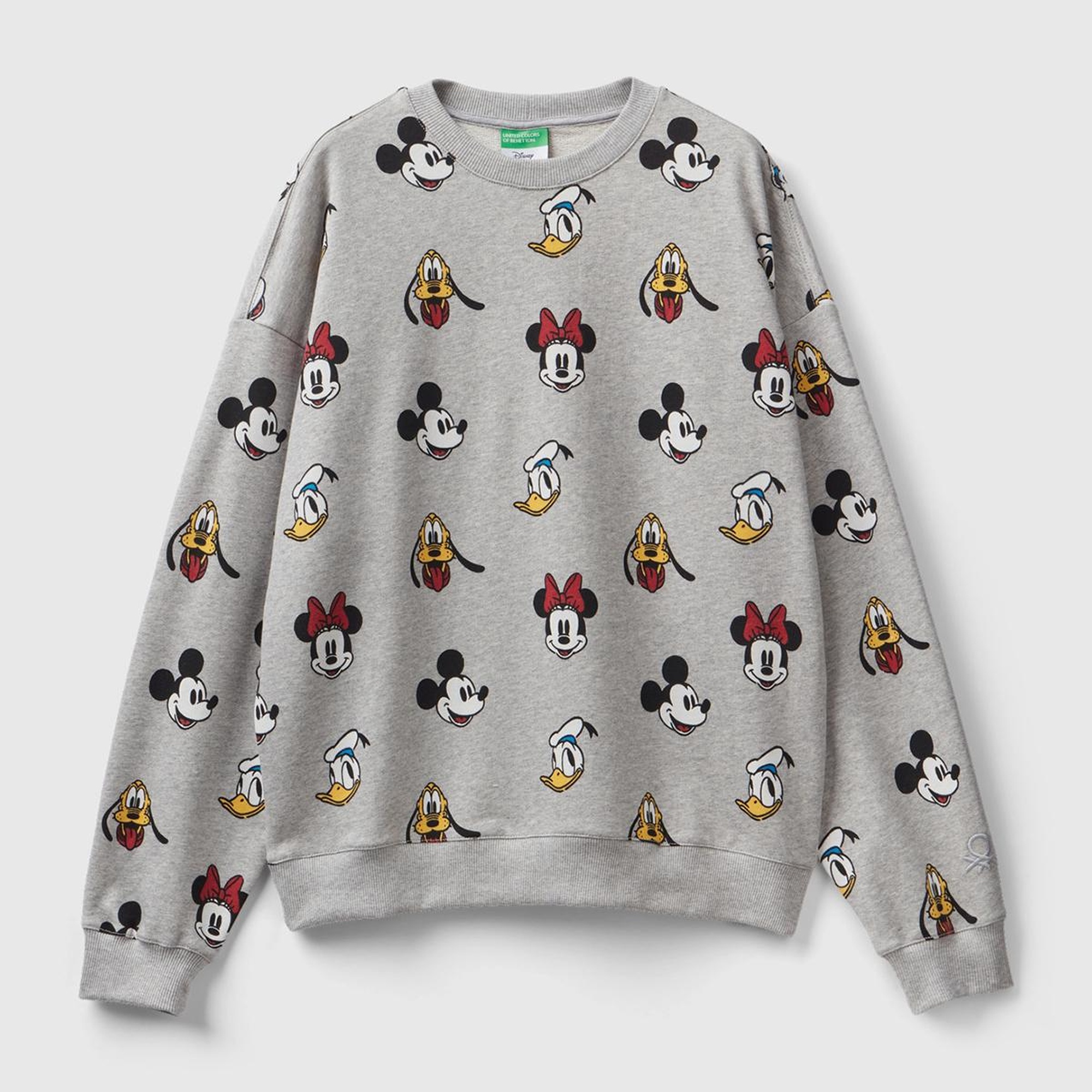 Unisex Gri Disney Baskılı Sweatshirt