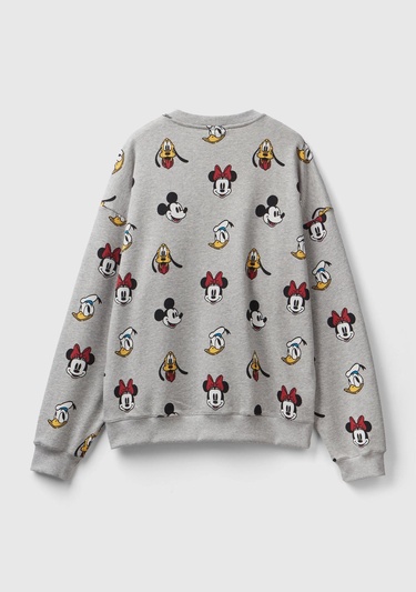 Unisex Gri Disney Baskılı Sweatshirt