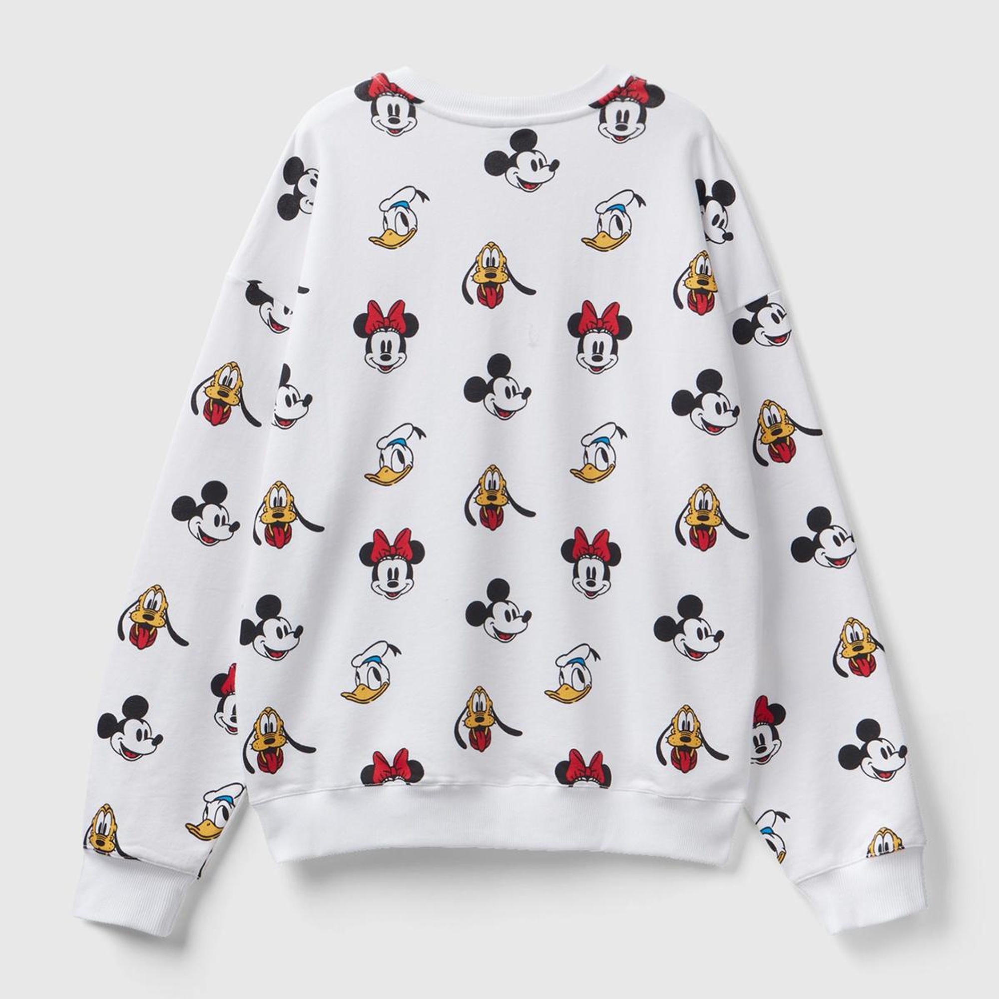 Unisex Beyaz Disney Baskılı Sweatshirt