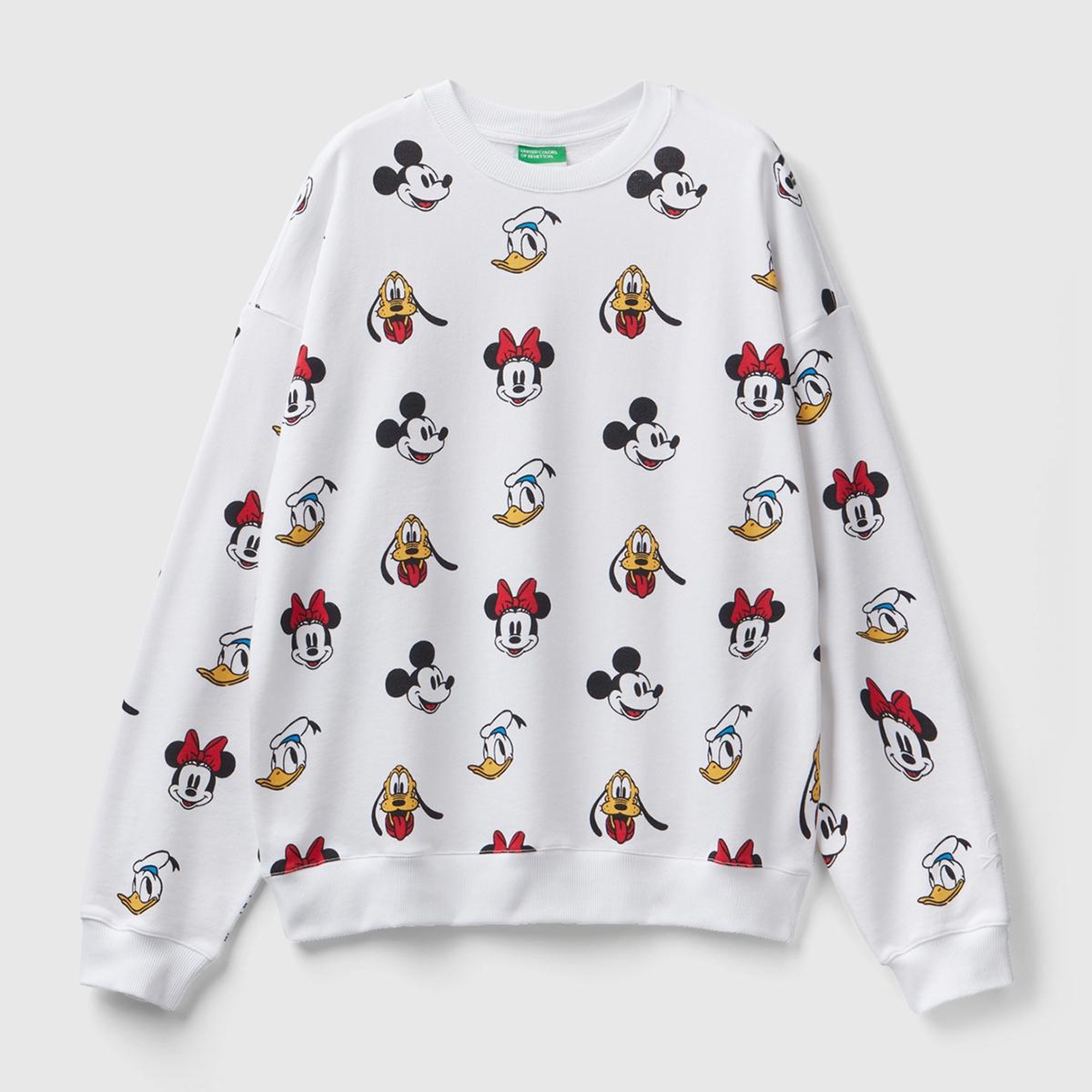Unisex Beyaz Disney Baskılı Sweatshirt