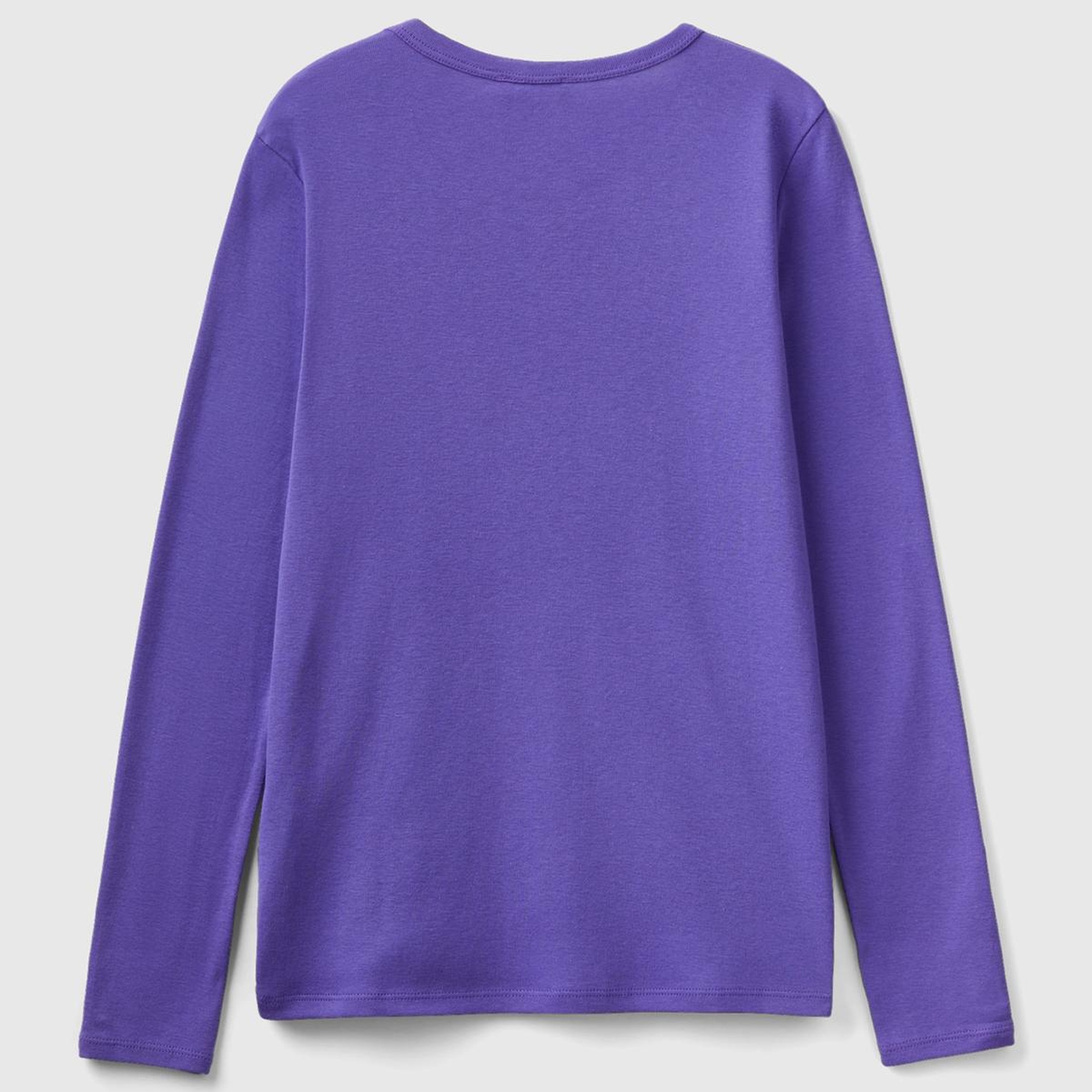 Kadın Mor Basic Bisiklet Yaka Uzun Kollu Tshirt