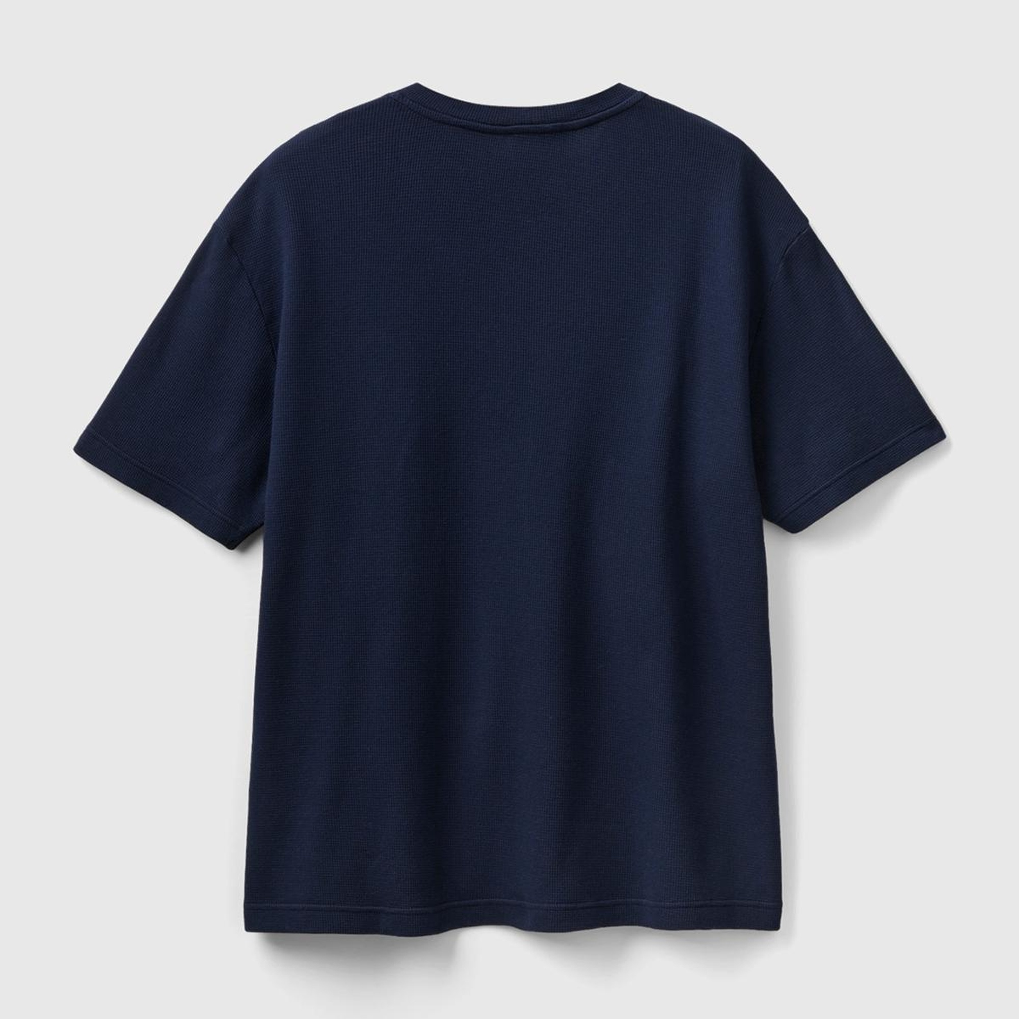 Erkek Lacivert %100 Koton Waffle T-Shirt