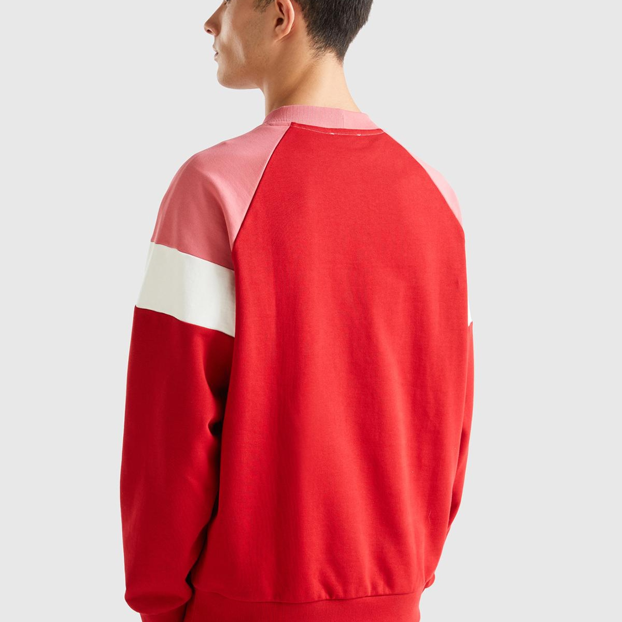 Unisex Vişne Çürüğü %100 Koton Renk Bloklu Sweatshirt