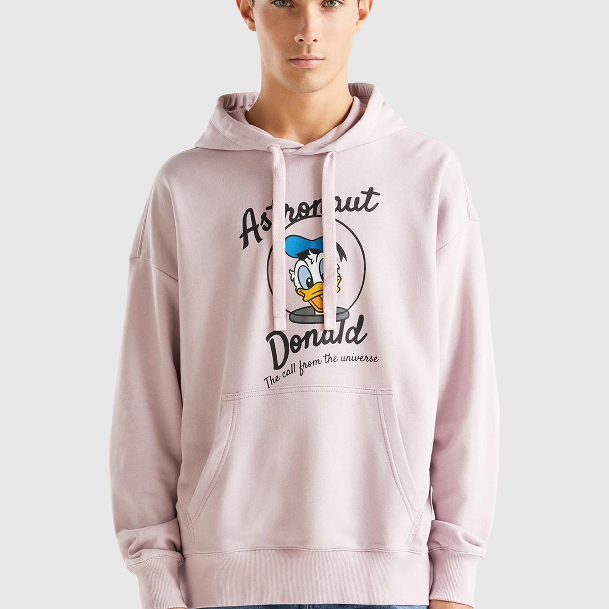 Unisex Gül Kurusu Disney Desenli Kapşonlu Sweatshirt