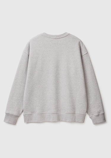  Erkek Gri Melanj %100 Koton Bisiklet Yaka Basic Sweatshirt
