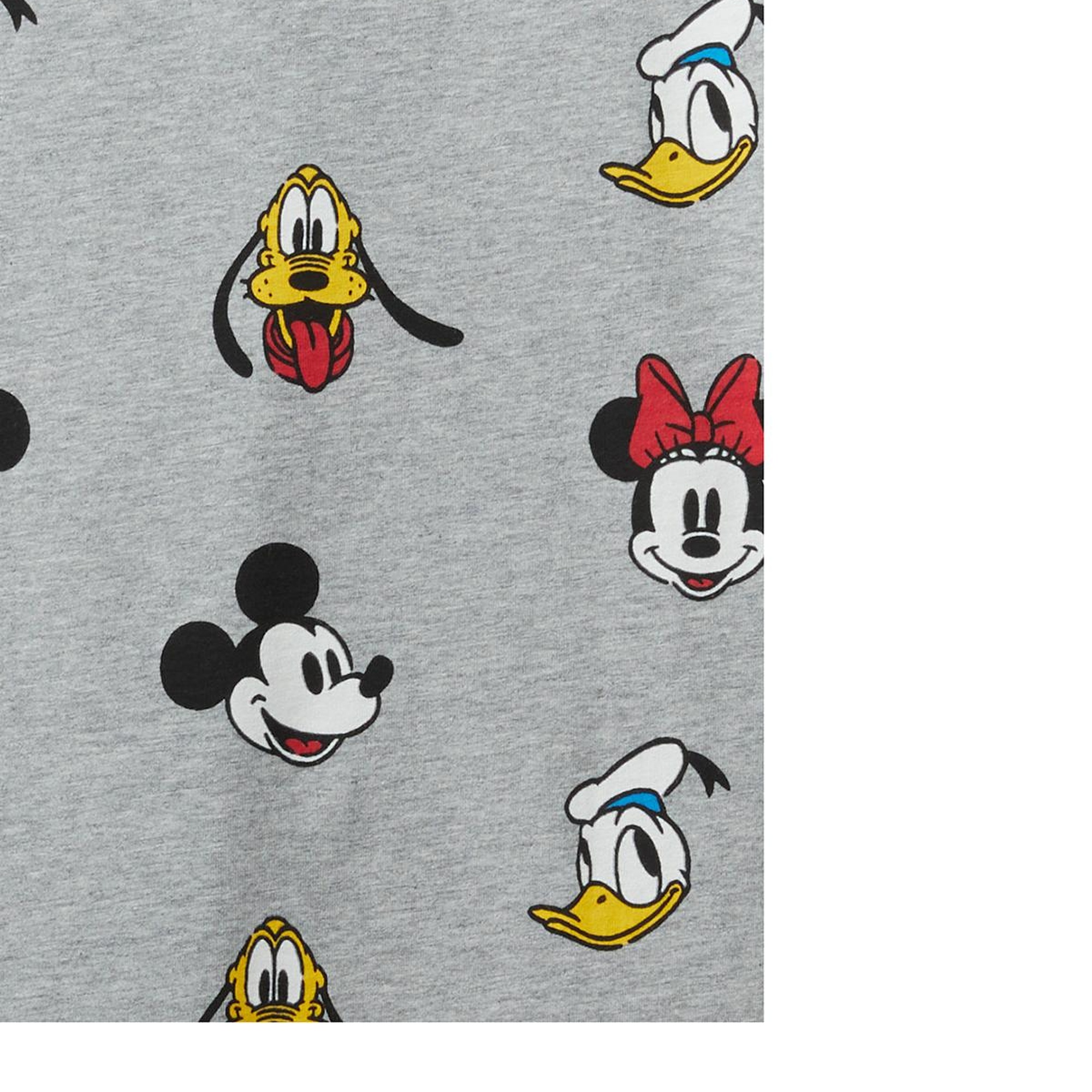 Unisex Gri %100 Koton Küçük Disney Baskılı T-Shirt