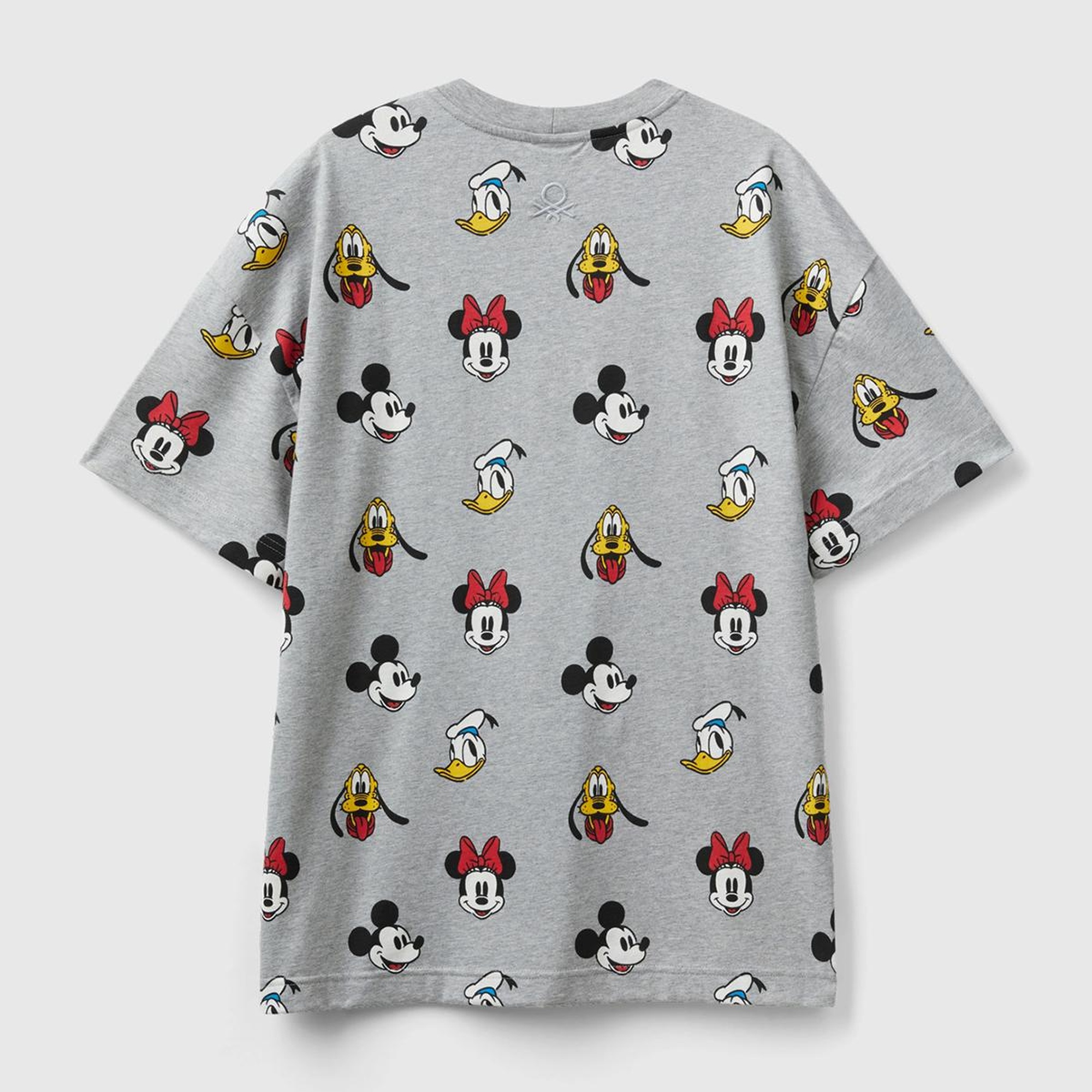 Unisex Gri %100 Koton Küçük Disney Baskılı T-Shirt