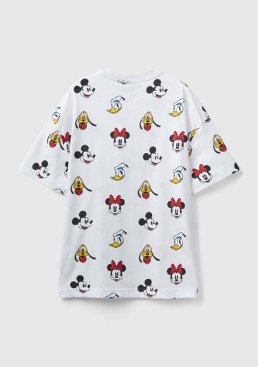  Unisex Beyaz %100 Koton Küçük Disney Baskılı T-Shirt