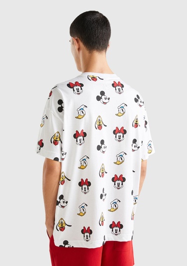  Unisex Beyaz %100 Koton Küçük Disney Baskılı T-Shirt