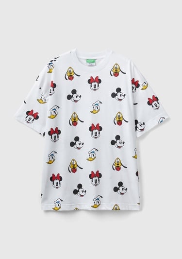  Unisex Beyaz %100 Koton Küçük Disney Baskılı T-Shirt