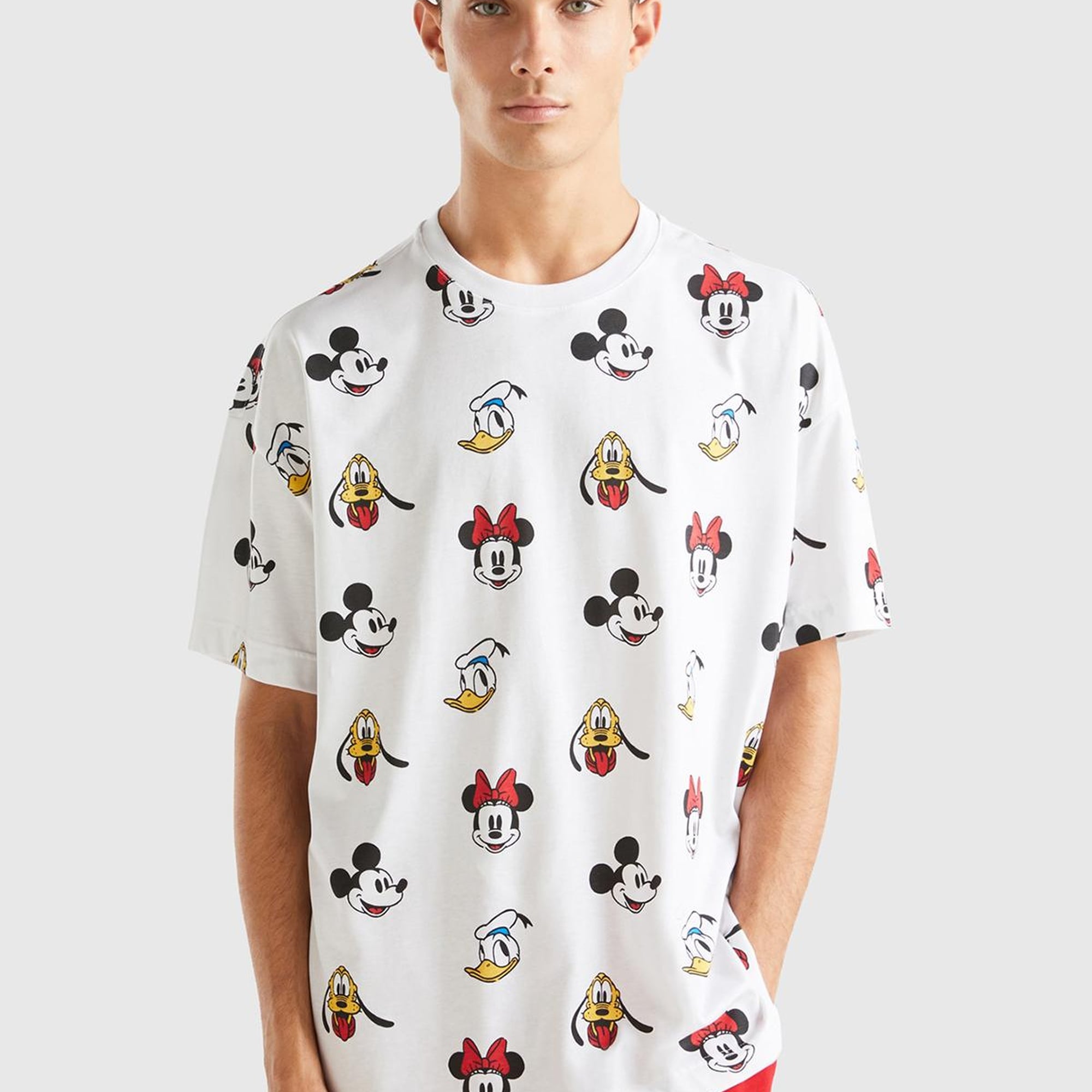 Unisex Beyaz %100 Koton Küçük Disney Baskılı T-Shirt