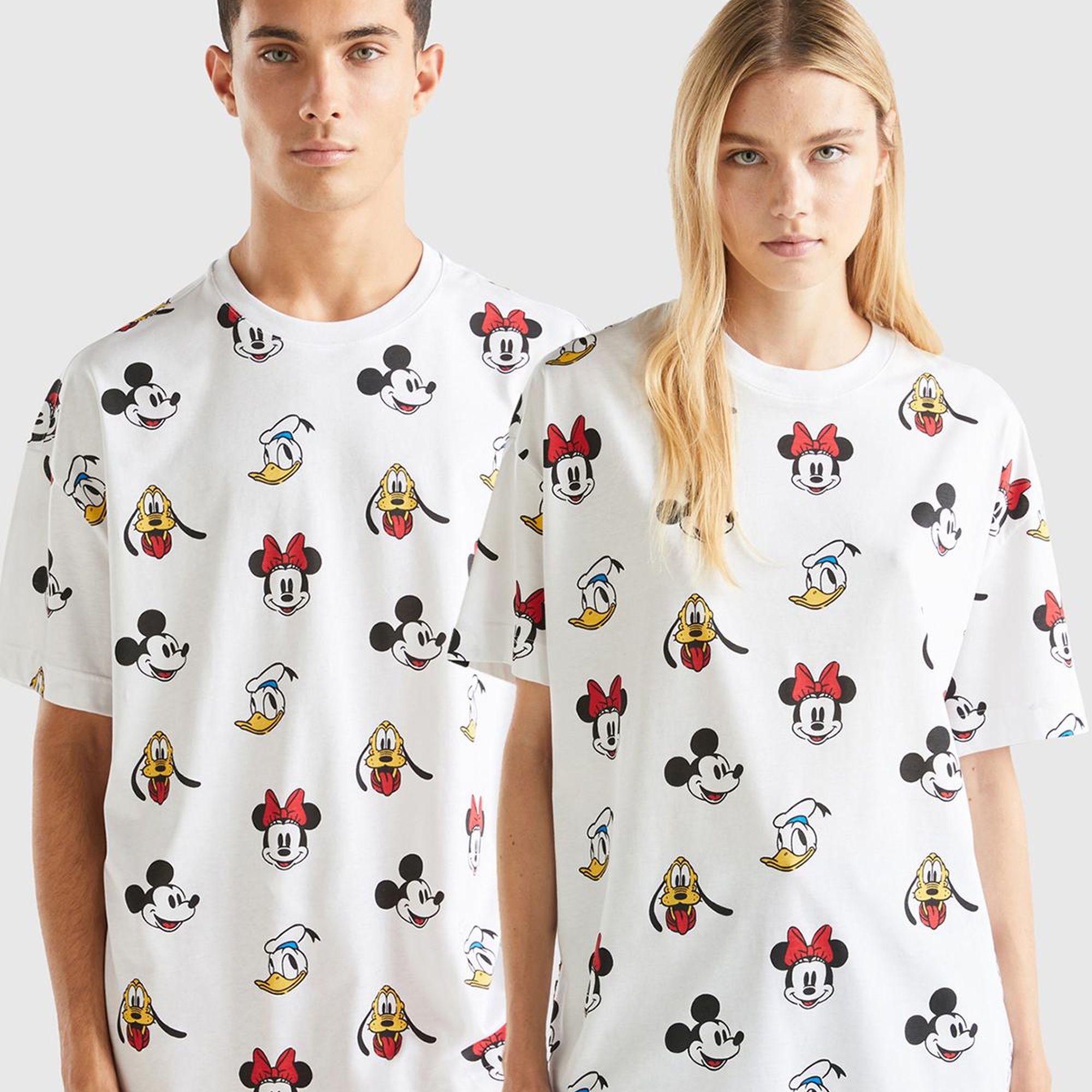 Unisex Beyaz %100 Koton Küçük Disney Baskılı T-Shirt