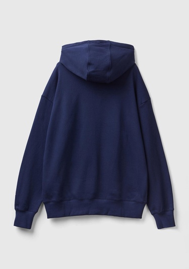  Unisex Lacivert Disney Desenli Kapşonlu Sweatshirt