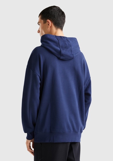  Unisex Lacivert Disney Desenli Kapşonlu Sweatshirt