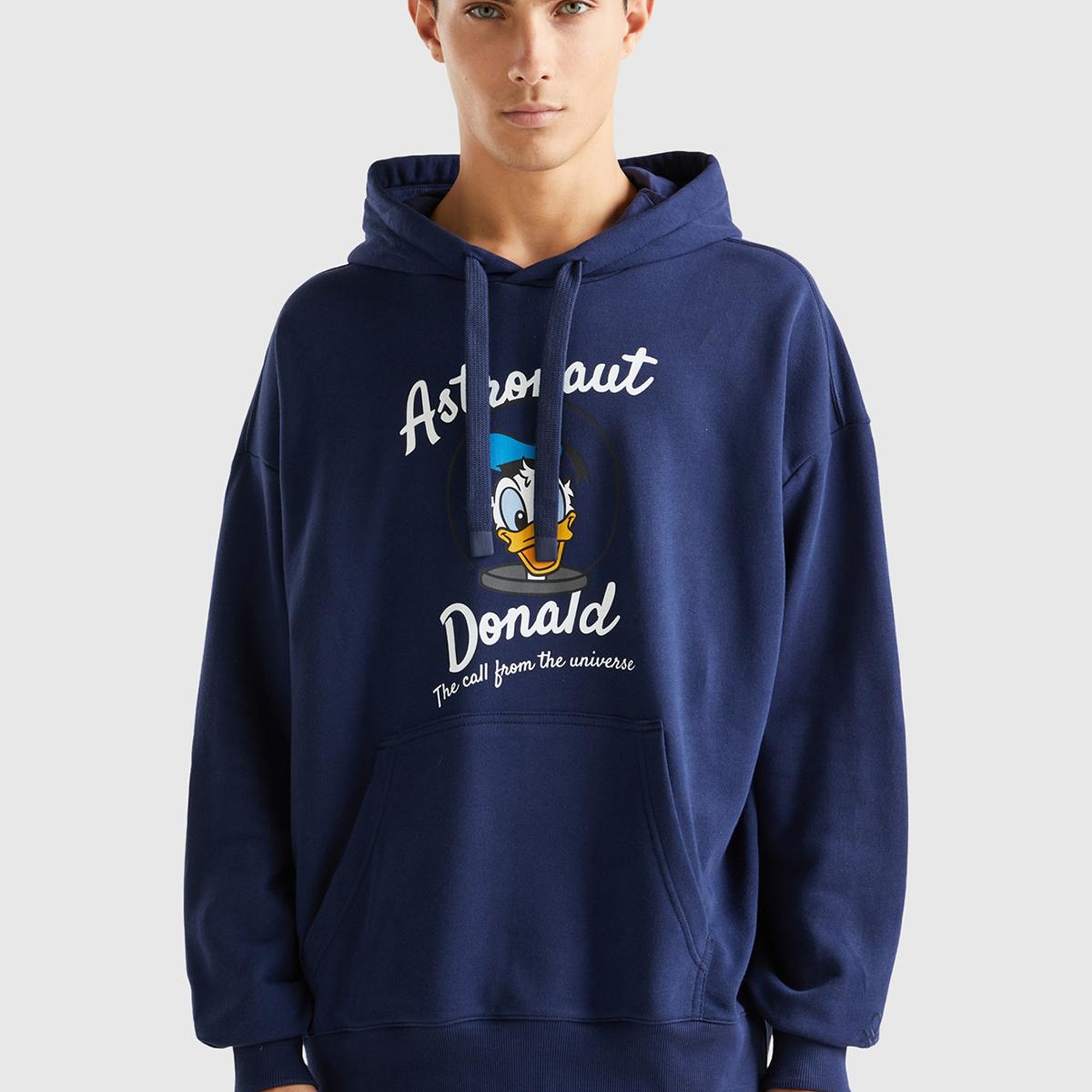 Unisex Lacivert Disney Desenli Kapşonlu Sweatshirt
