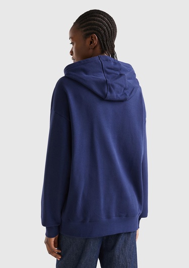  Unisex Lacivert Disney Desenli Kapşonlu Sweatshirt