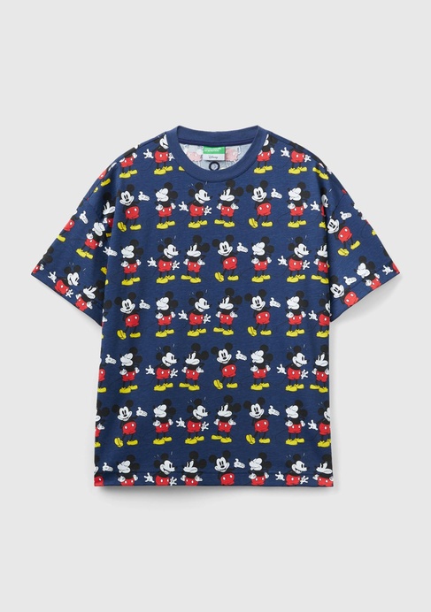  Unisex Lacivert %100 Koton Küçük Disney Baskılı T-Shirt