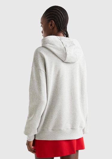  Unisex Gri Melanj Disney Desenli Kapşonlu Sweatshirt