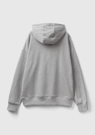  Unisex Gri Melanj Disney Desenli Kapşonlu Sweatshirt