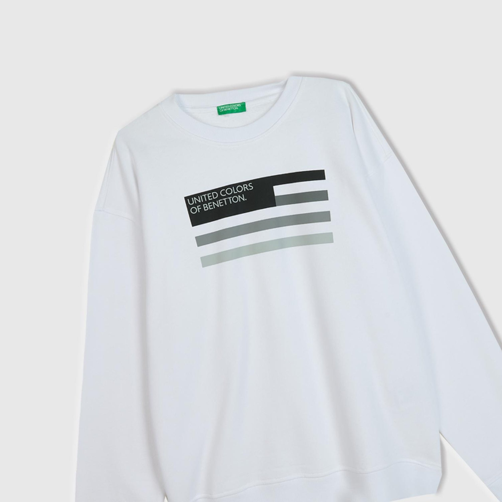 Erkek Beyaz Logo Baskılı Sweatshirt