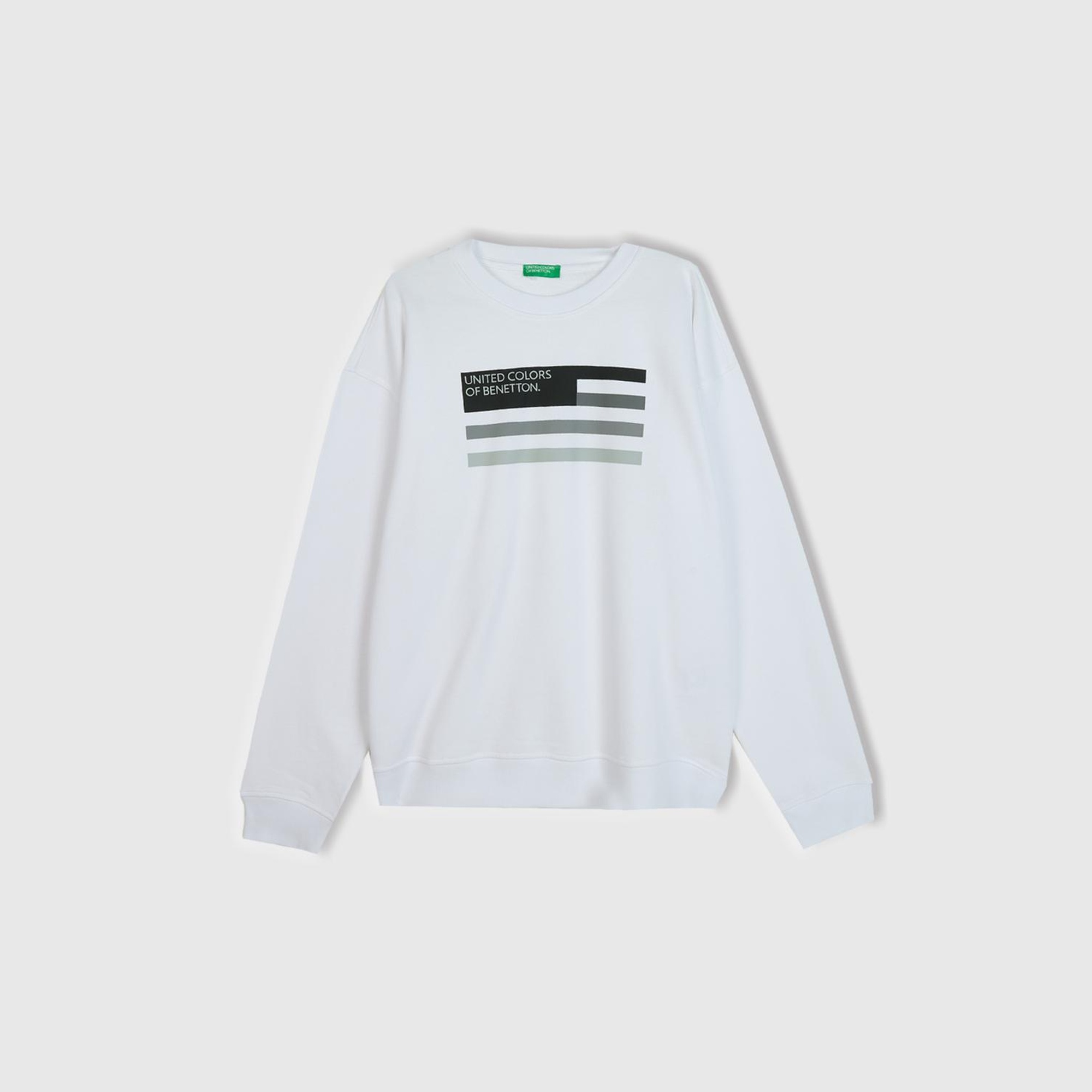 Erkek Beyaz Logo Baskılı Sweatshirt