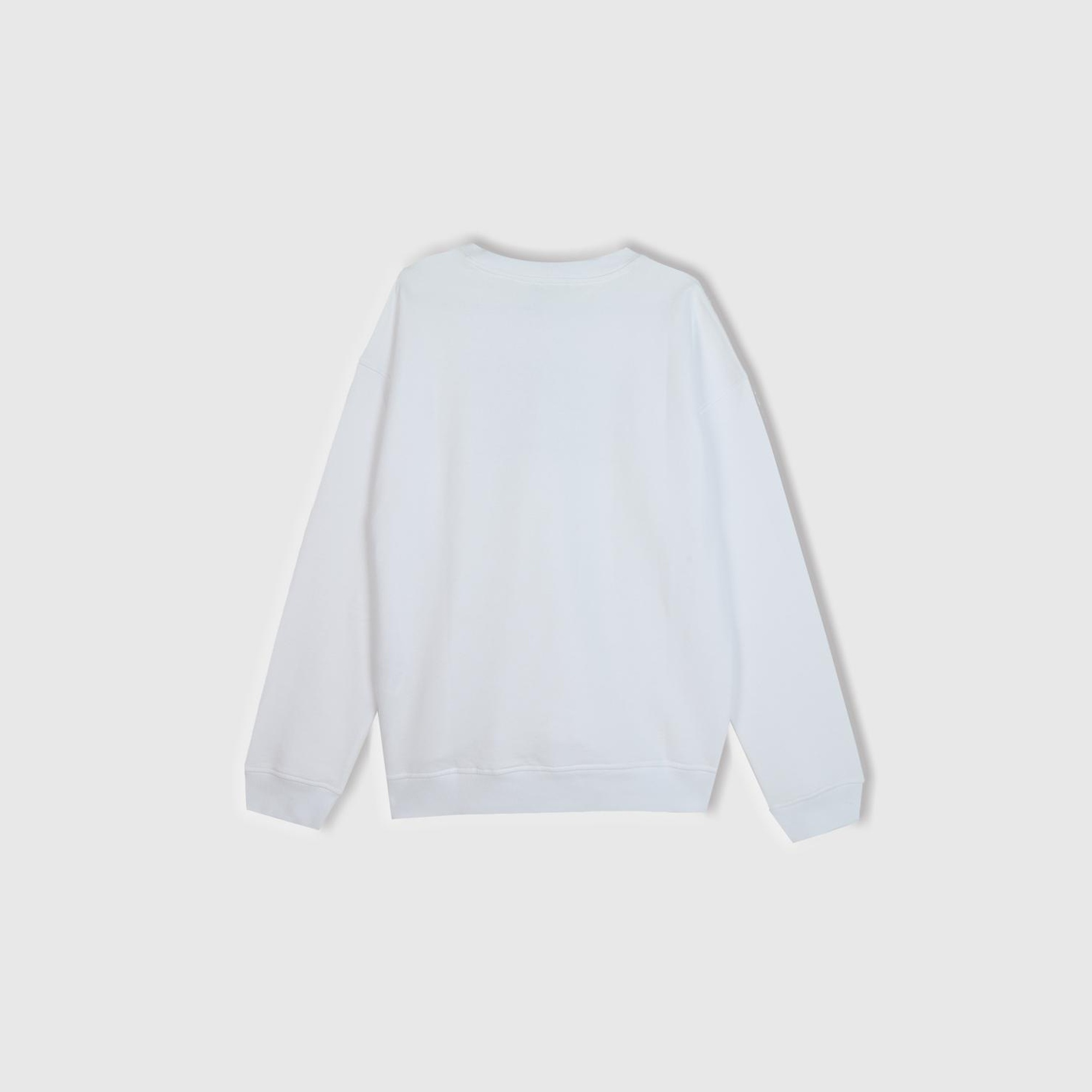 Erkek Beyaz Logo Baskılı Sweatshirt