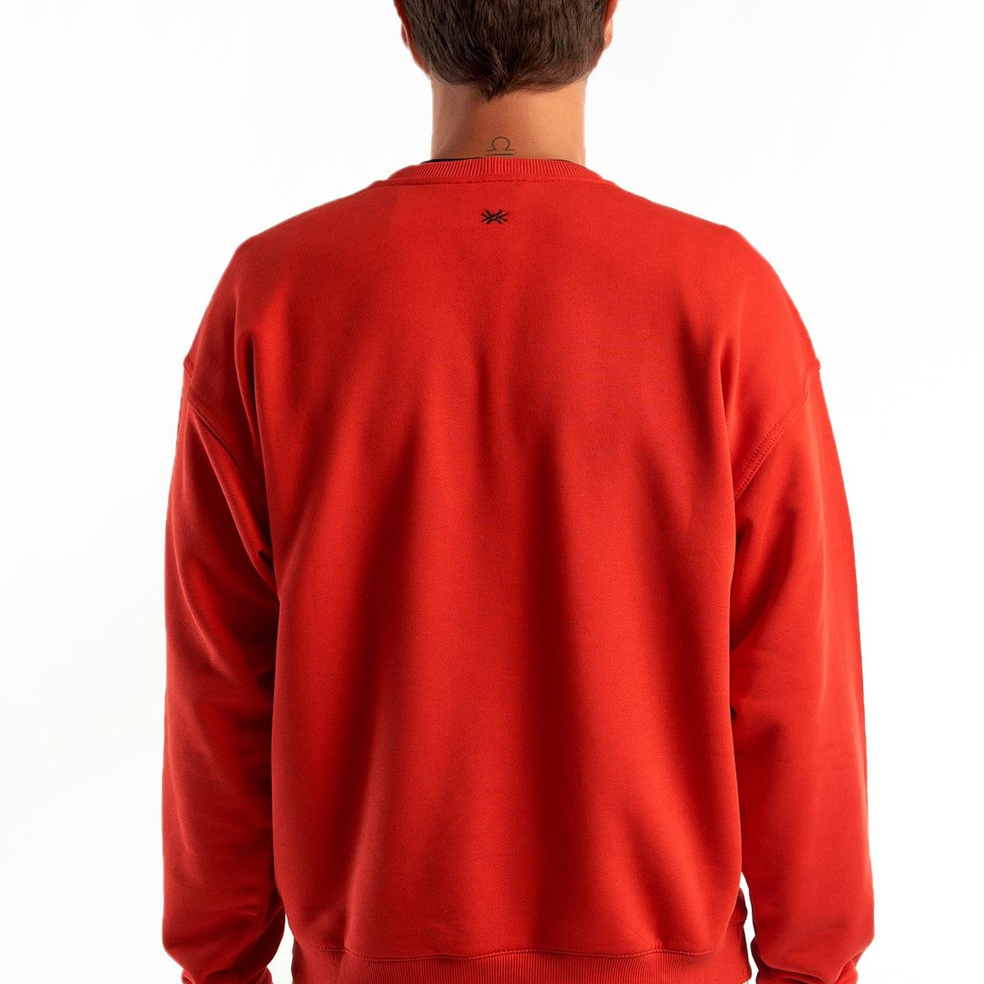 Erkek Kırmızı %100 Koton Tavşan Baskılı Sweatshirt